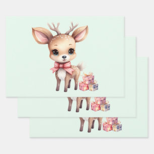 Schattige Kerstree met Kerstcadeaus Inpakpapier Vel