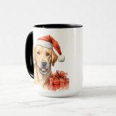 SCHATTIGE KERSTREKHOND GELE LABRADOR RETRIEVER MOK (Voorkant links)