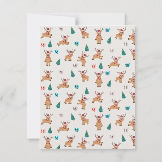 Schattige Kerstrendier Aangepaste Naam Notitiekaartje (Achterkant)