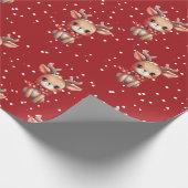Schattige kerstrendier / gewei naadloos patroon cadeaupapier (Hoek)