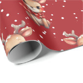 Schattige kerstrendier / gewei naadloos patroon cadeaupapier (Rol Hoek)