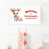 Schattige Kerstrendier met Cadeaufeest Welkom Spandoek (Insitu)