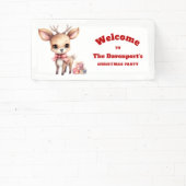 Schattige Kerstrendier met Cadeaufeest Welkom Spandoek (Insitu)