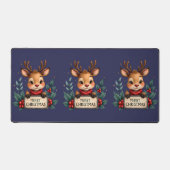 Schattige Kerstrendier met Holly en Teken Bureaumat (Voorkant)