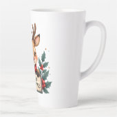 Schattige Kerstrendier met Holly en Teken Latte Mok (Rechts)