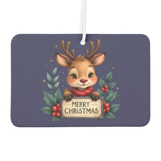 Schattige Kerstrendier met Holly en Teken Luchtverfrisser (Achterkant)