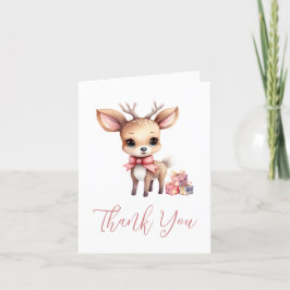Schattige Kerstrendier met Vakantie Cadeaus Bedankkaart