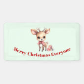 Schattige Kerstrendier met Vakantie Cadeaus Spandoek (Horizontaal)