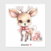 Schattige Kerstrendier met Vakantie Cadeaus Sticker (Vel)