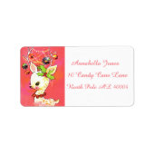 schattige kerstrendiereter etiket (Voorkant)