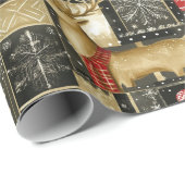 Schattige kerstrendierpatroon cadeaupapier (Rol Hoek)
