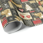 Schattige kerstrendierpatroon cadeaupapier (Rol Hoek)
