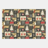 Schattige kerstrendierpatroon inpakpapier vel (Voorkant)