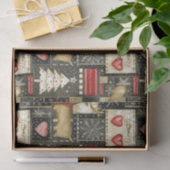 Schattige kerstrendierpatroon tissuepapier (Geschenk)