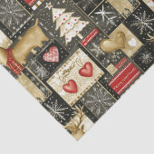 Schattige kerstrendierpatroon tissuepapier (Detail)