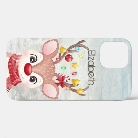 Schattige kerstrendierster Case-Mate iPhone case (Achterkant (horizontaal))
