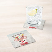 Schattige kerstrendierster kartonnen onderzetters (Insitu)