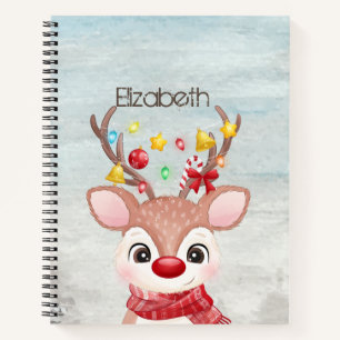 Schattige kerstrendierster notitieboek