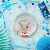 Schattige kerstrendierster papieren bordje (Feest)