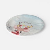 Schattige kerstrendierster papieren bordje (Gekanteld)