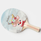 Schattige kerstrendierster tafeltennisbatje (Zijkant)