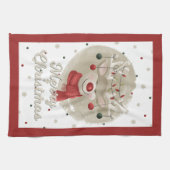 Schattige kerstrendierster theedoek (Horizontaal)