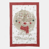 Schattige kerstrendierster theedoek (Verticaal)
