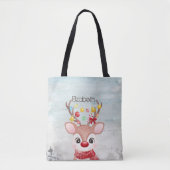 Schattige kerstrendierster tote bag (Voorkant)