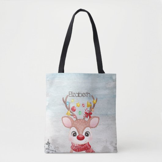 Schattige kerstrendierster tote bag (Voorkant)