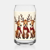 Schattige Kerstrendiertrio met gepleisterde sjaals Blikvorm Glas (Achterkant)