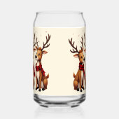 Schattige Kerstrendiertrio met gepleisterde sjaals Blikvorm Glas (Links)