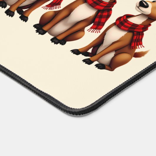 Schattige Kerstrendiertrio met gepleisterde sjaals Bureaumat (Hoek)