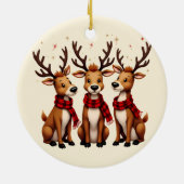 Schattige Kerstrendiertrio met gepleisterde sjaals Keramisch Ornament (Achterkant)