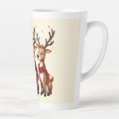 Schattige Kerstrendiertrio met gepleisterde sjaals Latte Mok (Rechts)