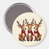 Schattige Kerstrendiertrio met gepleisterde sjaals Magneet (Voorkant / Achterkant)