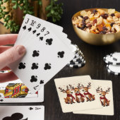 Schattige Kerstrendiertrio met gepleisterde sjaals Pokerkaarten (Insitu)