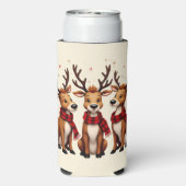 Schattige Kerstrendiertrio met gepleisterde sjaals Seltzer Blikjeskoeler (Seltzer Achterkant)