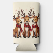 Schattige Kerstrendiertrio met gepleisterde sjaals Seltzer Blikjeskoeler (Achterkant)