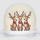 Schattige Kerstrendiertrio met gepleisterde sjaals Sneeuwbol (Achterkant)