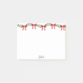Schattige kerstrood lint post-it® notes (Voorkant)