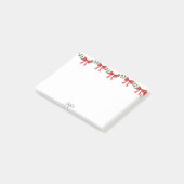 Schattige kerstrood lint post-it® notes (Schuin)