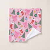 Schattige kerstroze bad handdoek (Wasdoekje)