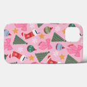 Schattige kerstroze Case-Mate iPhone case (Achterkant (horizontaal))