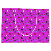 Schattige kerstroze groot cadeauzakje (Achterkant)