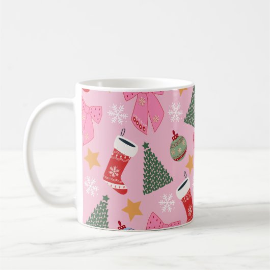 Schattige kerstroze koffiemok (Links)