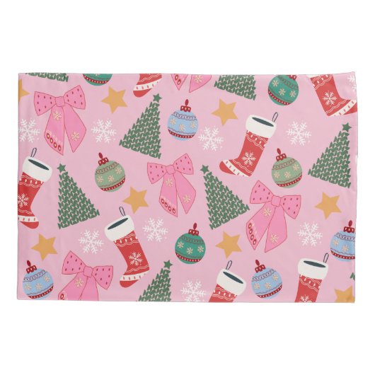 Schattige kerstroze kussensloop (Achterkant)