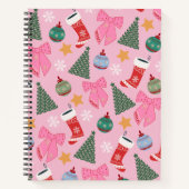 Schattige kerstroze notitieboek (Voorkant)
