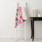 Schattige kerstroze sherpa deken (In situ)