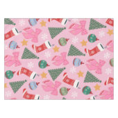 Schattige kerstroze tafelkleed (Voorkant (Horizontaal))