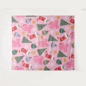 Schattige kerstroze wandkleed (Voorkant (horizontaal))